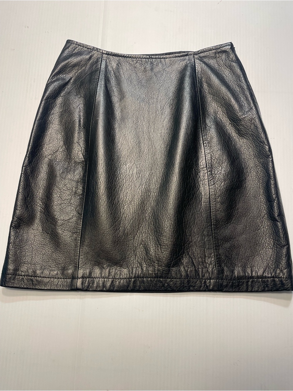 Wilsons Leather Vintage Black Mini Skirt Womens Sz 4 Genuine Leather Lined 1980s